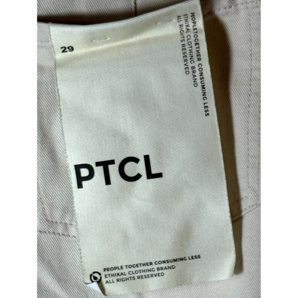 PTCL Cove Low Loose Jeans Womens 29 Beige Denim Cotton High Rise Barrel Leg - Picture 11 of 13